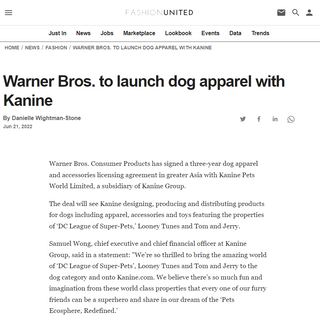 Warner Bros. to Launch Dog Apparel with Kanine