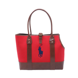 Polo Ralph Lauren Dog Leather and Canvas Tote
