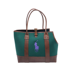 Polo Ralph Lauren Dog Leather and Canvas Tote